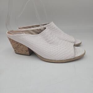 Sbicca Western Leather Cowgirl Size 8 Slip On Heeled Slides Mules Clog Peep Toe